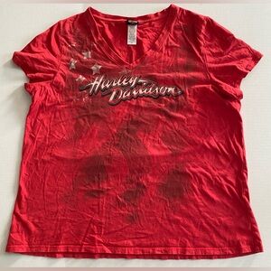 Flag Harley Davidson T-shirt Size 2XL Twister City